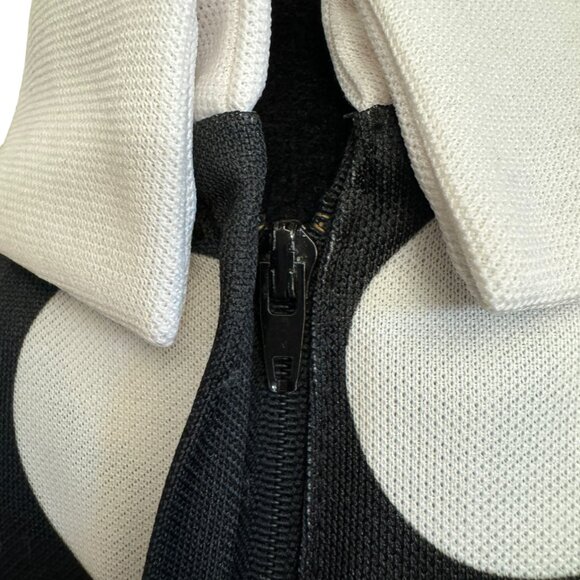 1960s Jean Lang Black & White Polka Dot Sleeveless Maxi Dress with Collar VTG - Picture 4 of 7